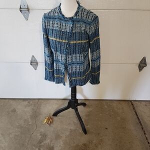 Ming Wang Multi Blue blazer
